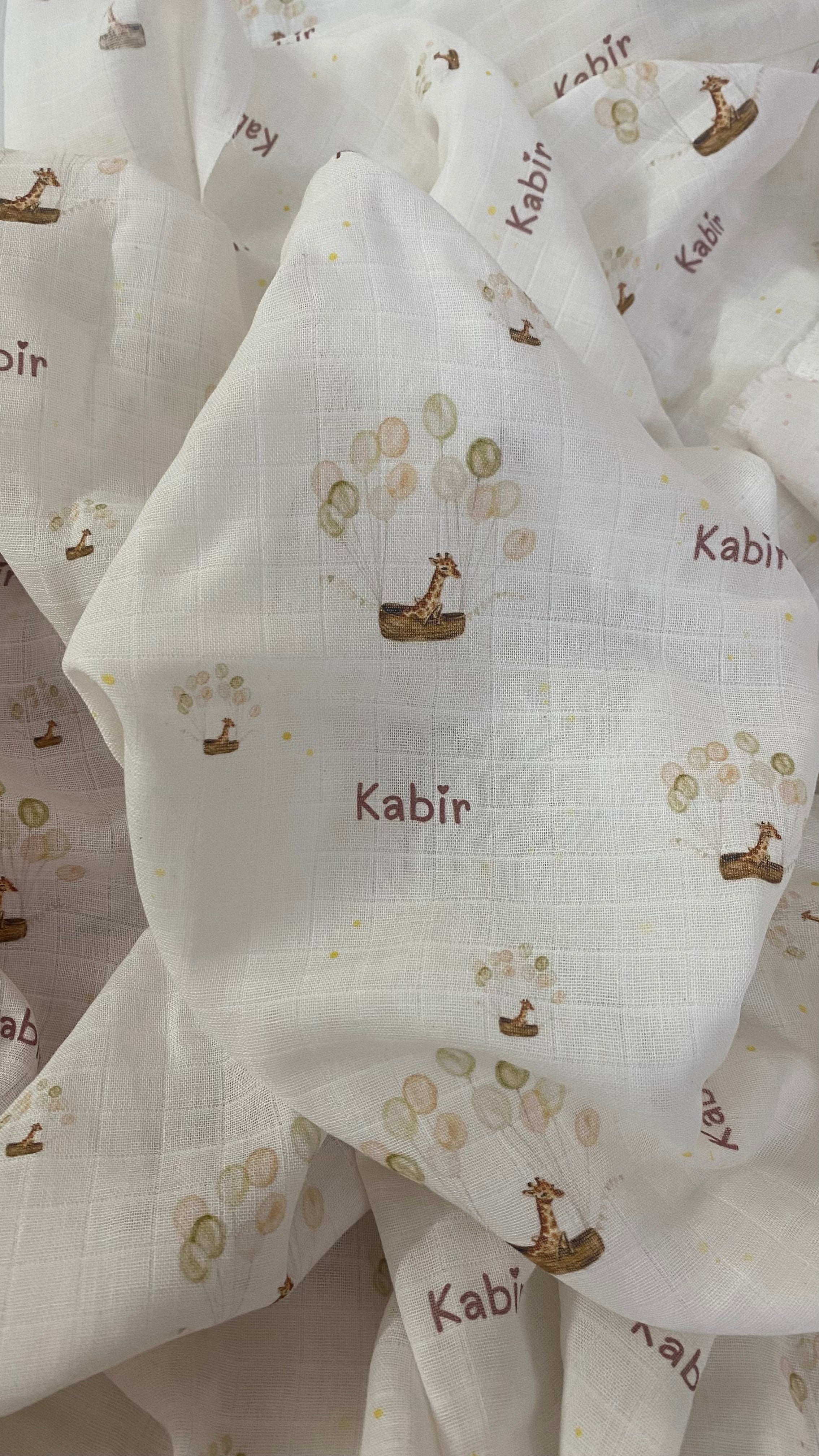 Flying Giraffe Customised Swaddle